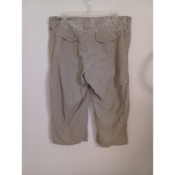 Kuhl Dry Stretch Capri Pants Womens 14 Khaki Tan Hiking Outdoor Active Stretch - Picture 8 of 10